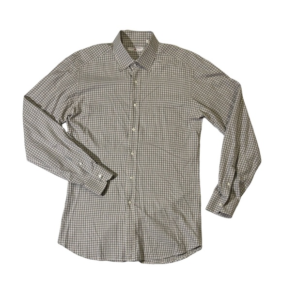 Luciano Barbera mens 2XL XXL gray check plaid button up shirt EUC - Picture 1 of 4
